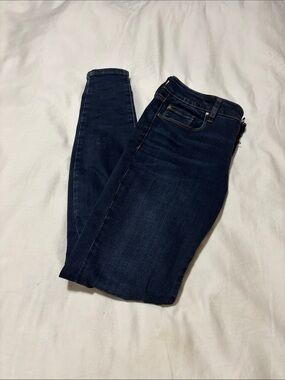 High-Rise Dark Wash Women's Skinny Jeans - Navy Blue